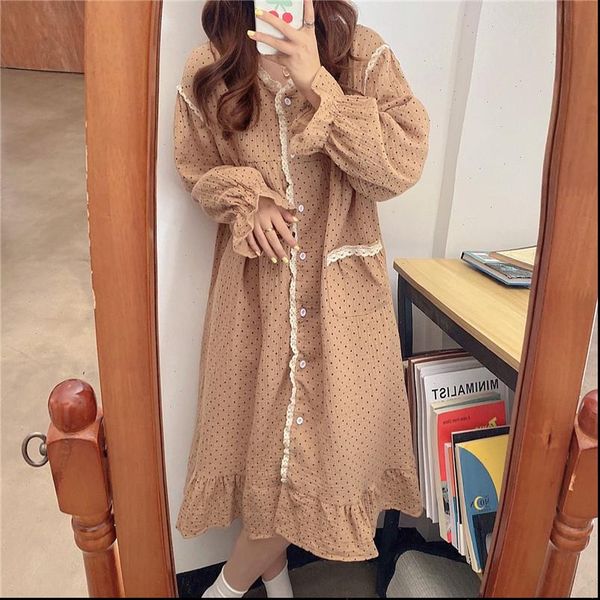lacework polka dot vitnage nightgowns womens sleepwears homewear dress long sleeve soft 100% cotton nightdress sleepwear home clothes y187, Black;red
lacework polka dot vitnage nightgowns womens sleepwears homewear dress long sleeve soft 100% cotton nightdress sleepwear home clothes y187, Black;red