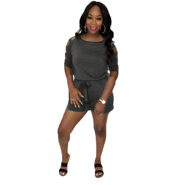 unique off the shoulder o-neck half sleeves jumpsuits casual women solid hollow- out loose short rompers with sash, Black;white
unique off the shoulder o-neck half sleeves jumpsuits casual women solid hollow- out loose short rompers with sash, Black;white