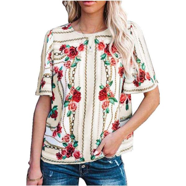 women's t-shirt women summer 2021 casual loose flowers print shirts plus size round neck short sleeve elegant boho vintage clothing, White
women's t-shirt women summer 2021 casual loose flowers print shirts plus size round neck short sleeve elegant boho vintage clothing, White