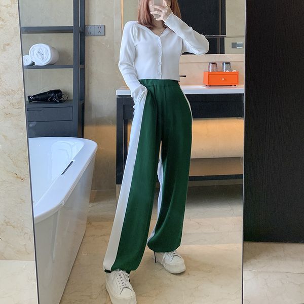 8953 green white gray color matching hemp ice silk wide straight leg drawstring floor dragging pants children's harlan, White;black
8953 green white gray color matching hemp ice silk wide straight leg drawstring floor dragging pants children's harlan, White;black