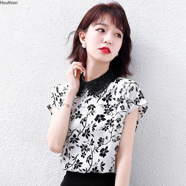 women's blouses & shirts blouse doll collar printed shirt chiffon short sleeve fashion casual polka dot summer blusas 10108, White
women's blouses & shirts blouse doll collar printed shirt chiffon short sleeve fashion casual polka dot summer blusas 10108, White