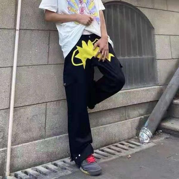men's pants stars embroidery color block baggy casual men and women harajuku oversize elastic waist overalls loose hip hop trousers, Black
men's pants stars embroidery color block baggy casual men and women harajuku oversize elastic waist overalls loose hip hop trousers, Black