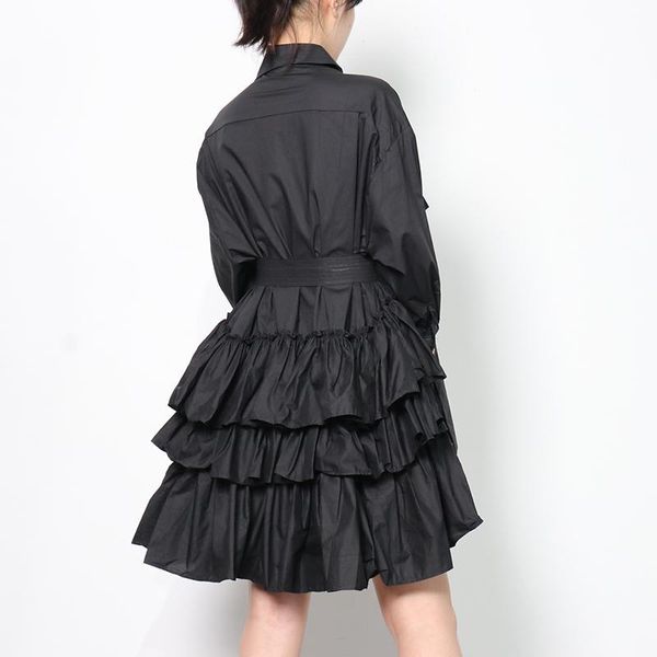 casual dresses black patchwork ruffle dress for women lapel long sleeve high waist sashes mini female fashion 2021, Black;gray
casual dresses black patchwork ruffle dress for women lapel long sleeve high waist sashes mini female fashion 2021, Black;gray