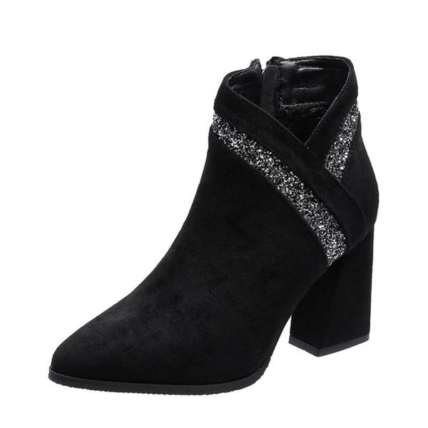 boots autumn and winter fashion high-heeled thick heel pointed toe plus fleece women thin nude, Black
boots autumn and winter fashion high-heeled thick heel pointed toe plus fleece women thin nude, Black