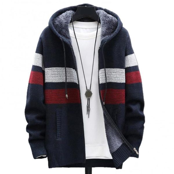 men's hoodies & sweatshirts autumn winter men long sleeve knitted hooded cardigan zip plush color block coat, Black
men's hoodies & sweatshirts autumn winter men long sleeve knitted hooded cardigan zip plush color block coat, Black