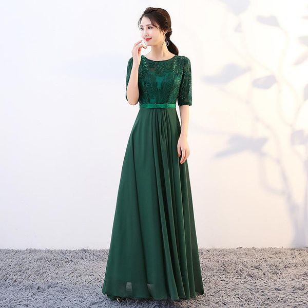 office lady exquisite sequins trim banquet gown green elegant o-neck formal party dress leaf embroidery long pleated dresses ethnic clothing, Red
office lady exquisite sequins trim banquet gown green elegant o-neck formal party dress leaf embroidery long pleated dresses ethnic clothing, Red