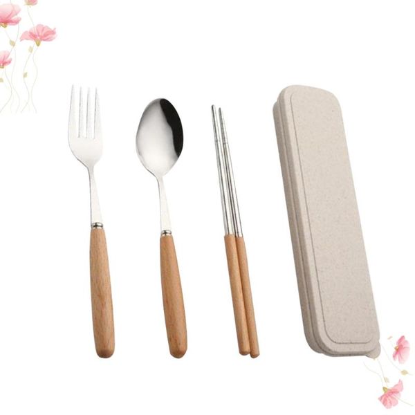 3pcs stainless steel chopsticks spoon fork set wood handle portable tableware with case for travel home camping (chopsticks and
3pcs stainless steel chopsticks spoon fork set wood handle portable tableware with case for travel home camping (chopsticks and
