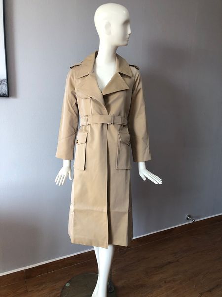 women's trench coats spring and autumn 2021 khaki trench coat in the long british fashion, Tan;black
women's trench coats spring and autumn 2021 khaki trench coat in the long british fashion, Tan;black