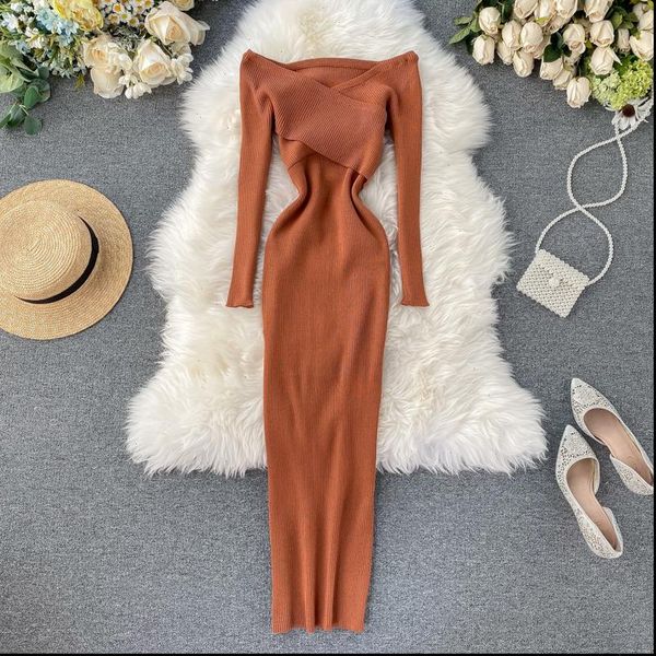 slim off shoulder cross womens dresses criss autumn knit sweater midi long dress bodycon winter women casual elegant vestidos, Black;gray
slim off shoulder cross womens dresses criss autumn knit sweater midi long dress bodycon winter women casual elegant vestidos, Black;gray