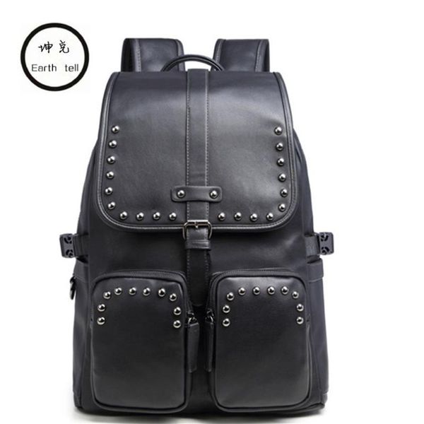 Men Backpack School Bag Laptop Travel Bags Male High Quality Drawstring PU Rivet Schoolbag Knapsack Tourist A Dos Homme
Men Backpack School Bag Laptop Travel Bags Male High Quality Drawstring PU Rivet Schoolbag Knapsack Tourist A Dos Homme