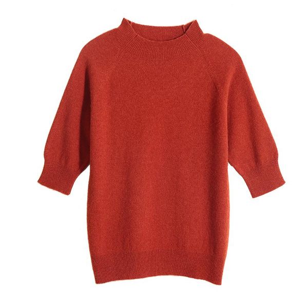women's sweaters merrilamb worsted wool knit half sleeve pullover sweater 2021 turtleneck solid casual jumper, White;black
women's sweaters merrilamb worsted wool knit half sleeve pullover sweater 2021 turtleneck solid casual jumper, White;black