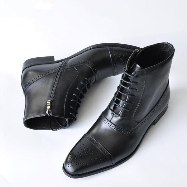 dress shoes large size men's high leather pointed block lace up casual boots zapatos gentleman oxford, Black
dress shoes large size men's high leather pointed block lace up casual boots zapatos gentleman oxford, Black