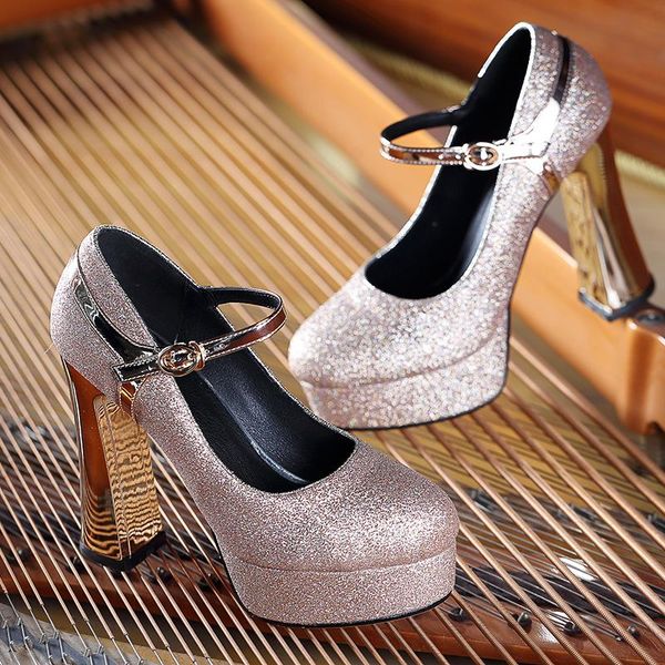 dress shoes sequin thick heel fashion single women's waterproof platform evening high heels stage performance cheongsam show ver, Black
dress shoes sequin thick heel fashion single women's waterproof platform evening high heels stage performance cheongsam show ver, Black