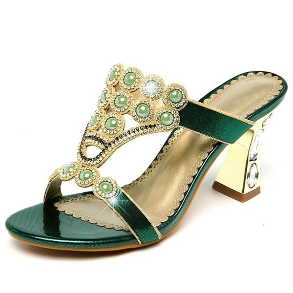 luxury women summer fashion rhinestones slipper female square high heels sandals party shoes slides woman c005, Black
luxury women summer fashion rhinestones slipper female square high heels sandals party shoes slides woman c005, Black