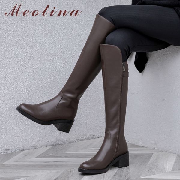 real leather platform mid heel knee high boots women shoes thick heels zip buckle long female autumn winter black 210517
real leather platform mid heel knee high boots women shoes thick heels zip buckle long female autumn winter black 210517