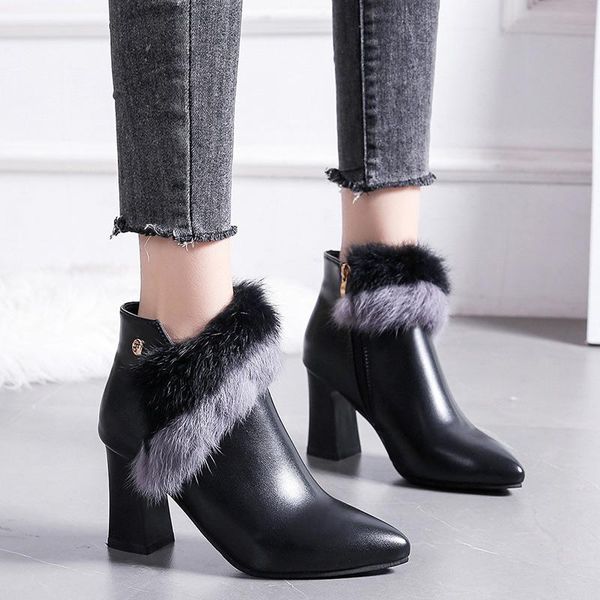 boots women zipper abkle ladies pu leather pointed toe fur square heels shoes female fashion casual high heel woman boot, Black
boots women zipper abkle ladies pu leather pointed toe fur square heels shoes female fashion casual high heel woman boot, Black