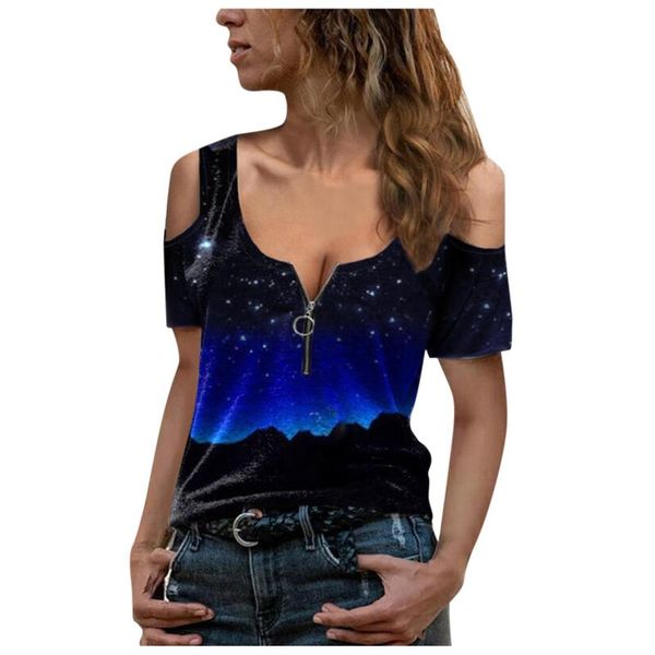 women's t-shirt woman strapless short sleeve v-neck zipper casual streetwear style vintage women clothing 2021 fashion t shirts, White
women's t-shirt woman strapless short sleeve v-neck zipper casual streetwear style vintage women clothing 2021 fashion t shirts, White