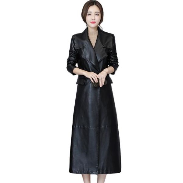 women's jackets leather jacket autumn 2021 pu soft coat slim lapel long black aq193, Black;brown
women's jackets leather jacket autumn 2021 pu soft coat slim lapel long black aq193, Black;brown