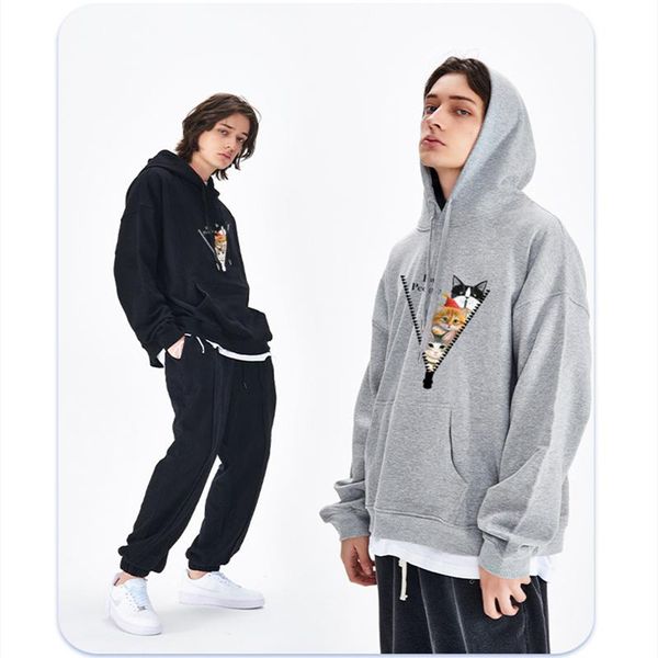 men's hoodies & sweatshirts fashion brand men's/women's 2021 spring autumn male casual hooded solid cat printing tracksuit, Black
men's hoodies & sweatshirts fashion brand men's/women's 2021 spring autumn male casual hooded solid cat printing tracksuit, Black