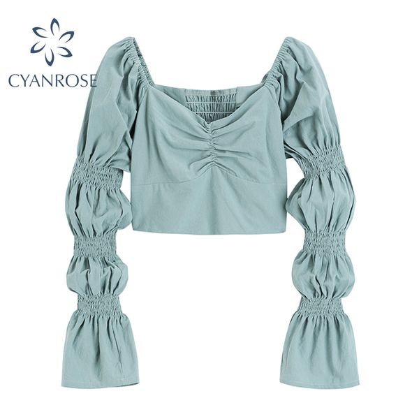 spring fitting blouse women solid square collar puff long sleeve crop shirt mujer blusas elegant korean female 210417, White
spring fitting blouse women solid square collar puff long sleeve crop shirt mujer blusas elegant korean female 210417, White