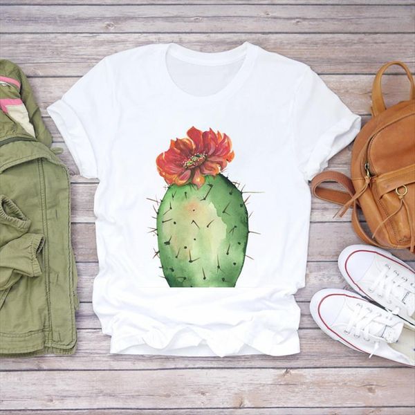 cactus plant flower cute womens t shirt fashion printed 90s ladies graphic female tee, White
cactus plant flower cute womens t shirt fashion printed 90s ladies graphic female tee, White