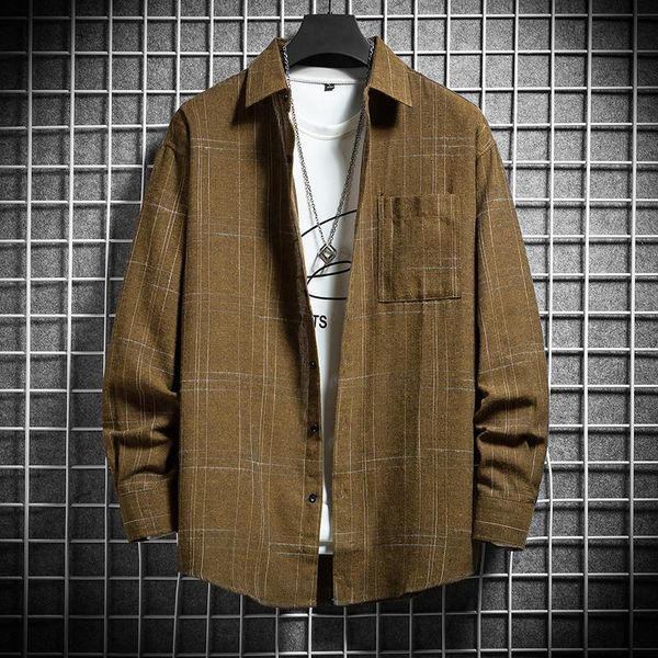 men's casual shirts 2021 long-sleeved plaid autumn shirt classic lapel design office el overalls brand winter formal for men, White;black
men's casual shirts 2021 long-sleeved plaid autumn shirt classic lapel design office el overalls brand winter formal for men, White;black