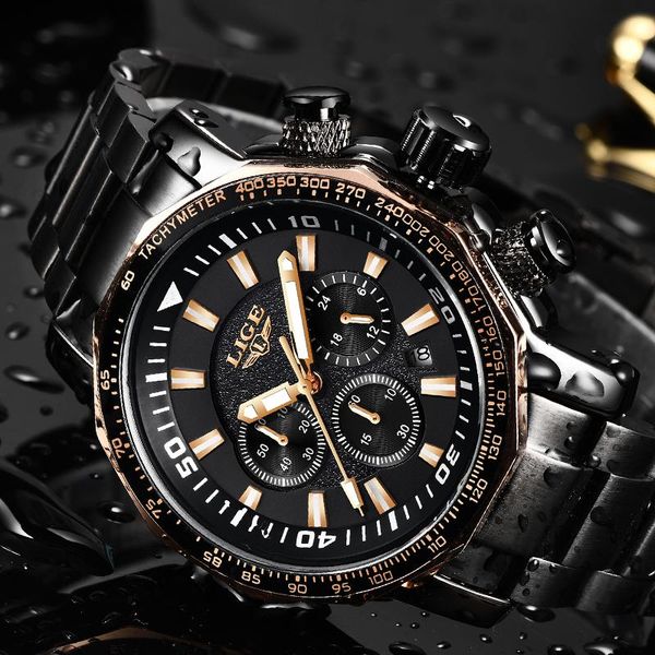 wristwatches lige men's quartz watches business big dial fashion casual waterproof stainless steel black watch male clock, Slivery;brown
wristwatches lige men's quartz watches business big dial fashion casual waterproof stainless steel black watch male clock, Slivery;brown