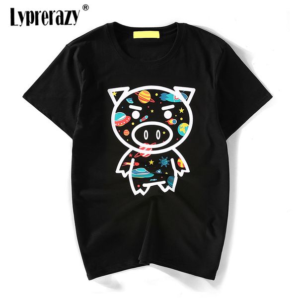 men/women fashion streetwear hip graffiti space pig printed t-shirt cute cartoon tees, White;black
men/women fashion streetwear hip graffiti space pig printed t-shirt cute cartoon tees, White;black