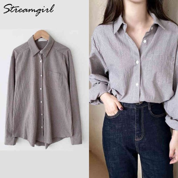 women plaid shirt blouse for spring office black long sleeve casual female vintage shirts women blouses brown plaid shirt 210421, White
women plaid shirt blouse for spring office black long sleeve casual female vintage shirts women blouses brown plaid shirt 210421, White