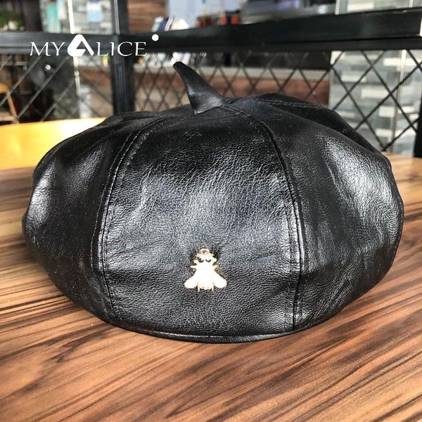 berets myalice women beret adjustable head circumference pu hat autumn winter warm beanies cap solid color sboy, Blue;gray
berets myalice women beret adjustable head circumference pu hat autumn winter warm beanies cap solid color sboy, Blue;gray