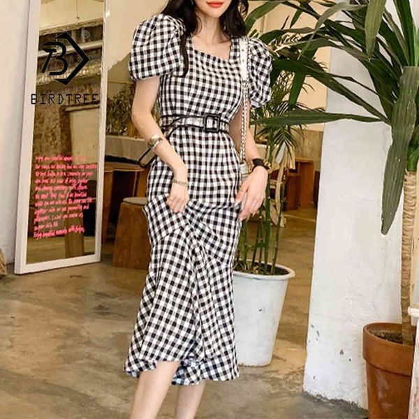 summer women's korean elegant plaid midi bodycon high waist square collar puff sleeve office lady sashes dress d13034x 210416, Black;gray
summer women's korean elegant plaid midi bodycon high waist square collar puff sleeve office lady sashes dress d13034x 210416, Black;gray