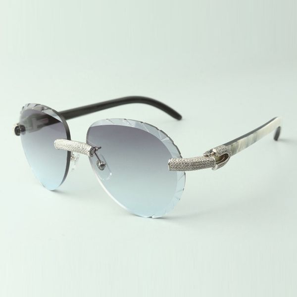 2022 classic micro-pave diamond sunglasses 3524027 with mixed buffalo horn arms glasses, direct sales, size: 18-140 mm, White;black
2022 classic micro-pave diamond sunglasses 3524027 with mixed buffalo horn arms glasses, direct sales, size: 18-140 mm, White;black