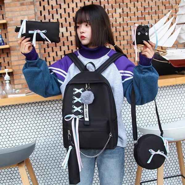 5pcs/set school bag for teenage solid backpack schoolbag women student lace bow bundle drop bags
5pcs/set school bag for teenage solid backpack schoolbag women student lace bow bundle drop bags