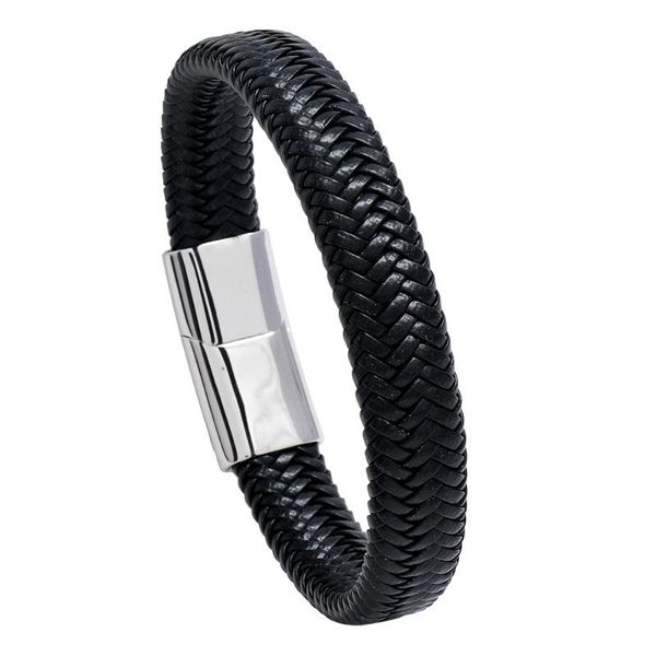 link, chain european and american -selling stainless steel braided leather bracelet simple black magnet clasp
link, chain european and american -selling stainless steel braided leather bracelet simple black magnet clasp