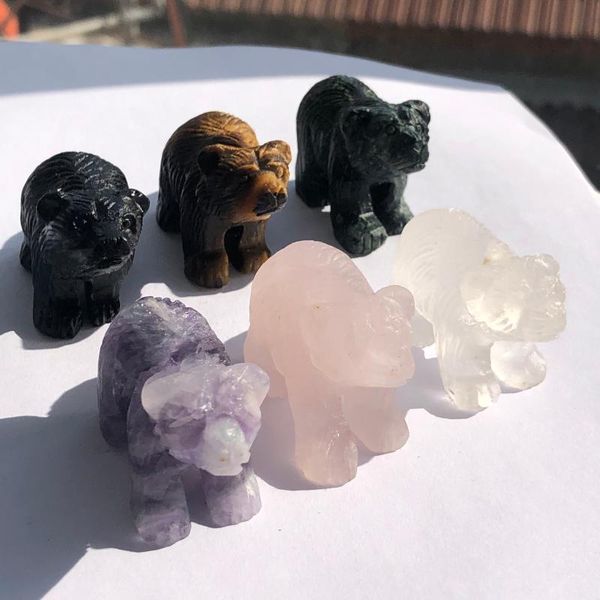 decorative objects & figurines 49mm natural crystal bear pure hand carved animal ornaments white rose quartz various mixed stone room decora
decorative objects & figurines 49mm natural crystal bear pure hand carved animal ornaments white rose quartz various mixed stone room decora