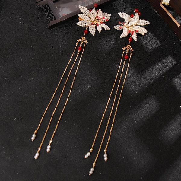 hair clips & barrettes 2pcs handmade beaded leaf hairpin with tassel chinese style cute vintage headdress hanfu clothing accessories for gir, Golden;silver
hair clips & barrettes 2pcs handmade beaded leaf hairpin with tassel chinese style cute vintage headdress hanfu clothing accessories for gir, Golden;silver
