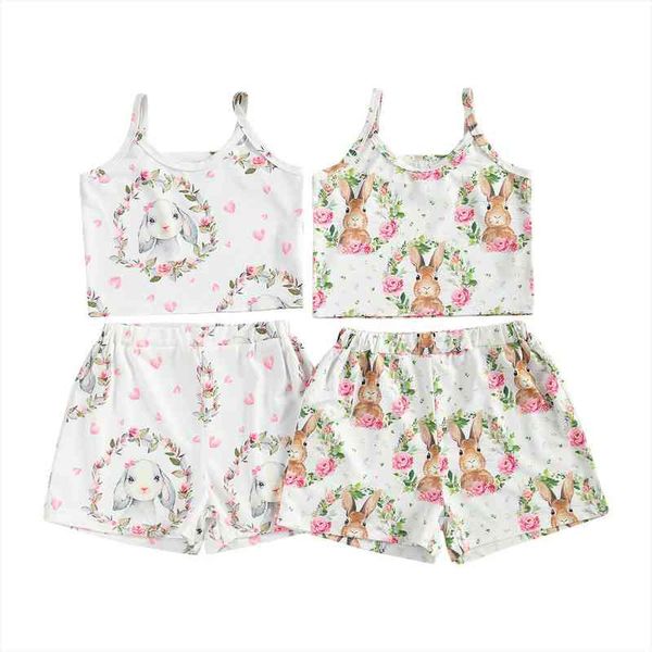 2-5years easter girls two piece set childrens rabbit flower printing camisole matching shorts for kids, White
2-5years easter girls two piece set childrens rabbit flower printing camisole matching shorts for kids, White