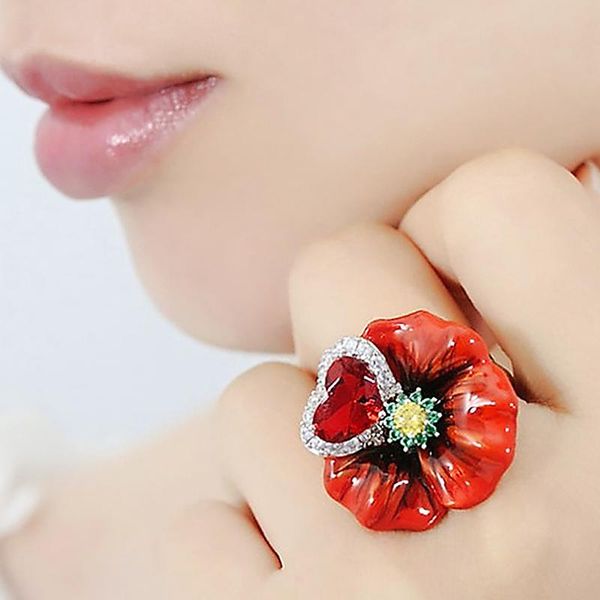 wedding rings red roseflower finger valentine's day gift jewelry 2021 open for women, Slivery;golden
wedding rings red roseflower finger valentine's day gift jewelry 2021 open for women, Slivery;golden
