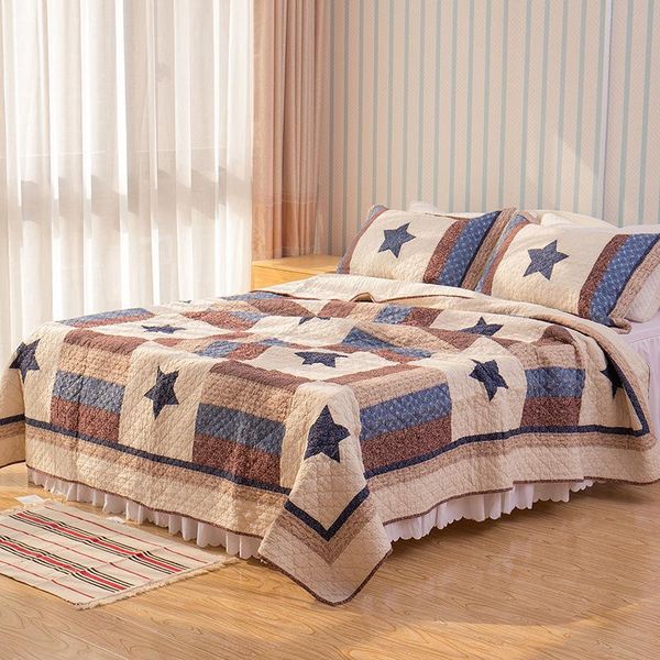 comforters & sets american bedspread on the bed quilt set 3pcs patchwork quilted cotton blanket for double covers king size summer coverlet
comforters & sets american bedspread on the bed quilt set 3pcs patchwork quilted cotton blanket for double covers king size summer coverlet