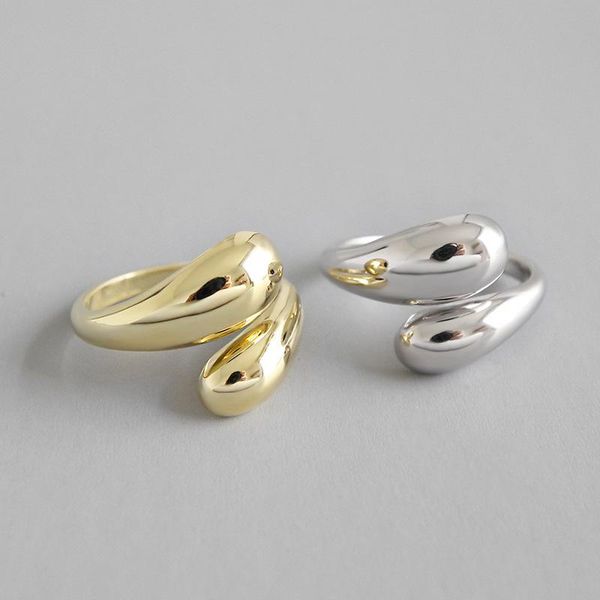 sterling silver rings for women minimalist water drop open gold ring anillo de plata ley 925 mujer fine jewelry cluster, Golden;silver
sterling silver rings for women minimalist water drop open gold ring anillo de plata ley 925 mujer fine jewelry cluster, Golden;silver