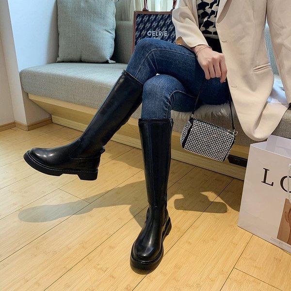 boots side zipper women knee high genuine leather vintage round toe low heels working casual shoes woman, Black
boots side zipper women knee high genuine leather vintage round toe low heels working casual shoes woman, Black