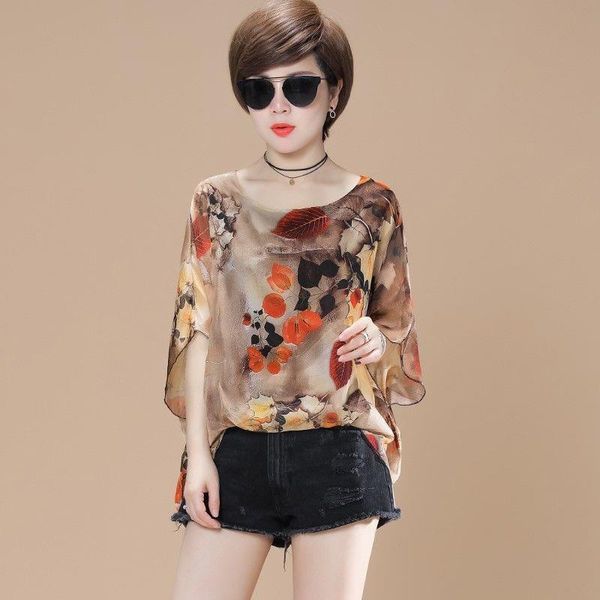women womens shirts loose style summer beach chiffon blouses lady casual short batwing sleeve printed blusas df2765, White
women womens shirts loose style summer beach chiffon blouses lady casual short batwing sleeve printed blusas df2765, White