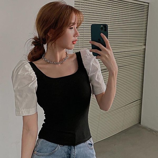 women's t-shirt puff sleeve women t-shirts korean 2021summer splicing female short t shirt all neon store clothes, White
women's t-shirt puff sleeve women t-shirts korean 2021summer splicing female short t shirt all neon store clothes, White