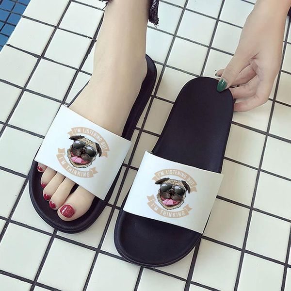 slippers pugs cute dog print fun pattern summer beach fashion open toe printed women's non-slip slides 2021, Black
slippers pugs cute dog print fun pattern summer beach fashion open toe printed women's non-slip slides 2021, Black