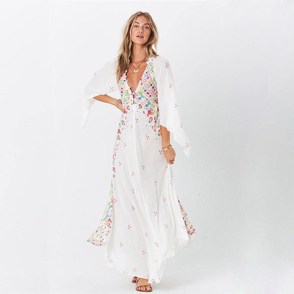 a line black and white women es spring long printing maxi empire front button holiday v-neck irregular loose boho, Black;gray
a line black and white women es spring long printing maxi empire front button holiday v-neck irregular loose boho, Black;gray