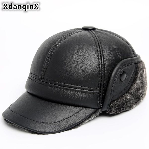 berets xdanqinx winter men's bomber hats genuine leather hat warm thick plus velvet cowhide earmuff caps for men bone brand dad cap, Blue;gray
berets xdanqinx winter men's bomber hats genuine leather hat warm thick plus velvet cowhide earmuff caps for men bone brand dad cap, Blue;gray