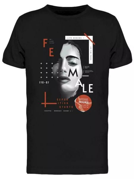 Female Tee Men's -Image by Shutterstock, White;black