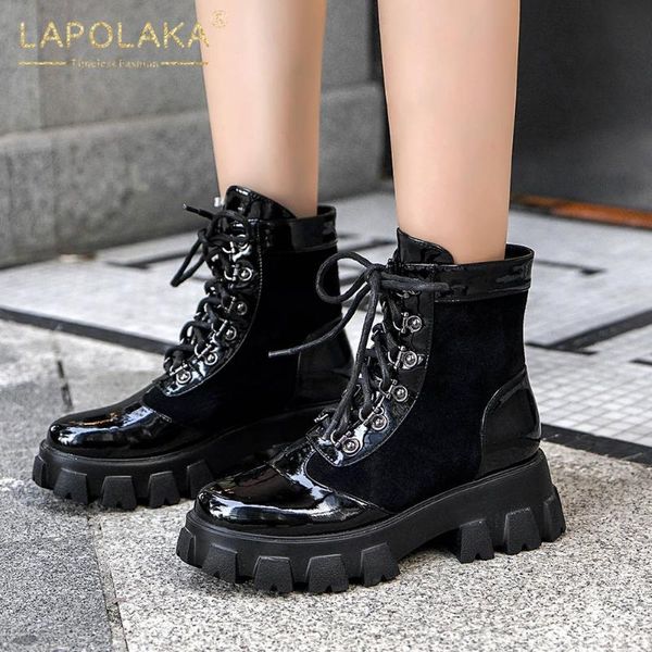 boots lapolaka brand 2021 genuine leather comfy gear cross strap waterproof platform luxury celebrity neutral, Black
boots lapolaka brand 2021 genuine leather comfy gear cross strap waterproof platform luxury celebrity neutral, Black