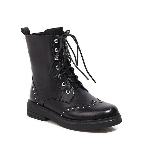 boots 2021 casual round toe lace up ladies shoes quality pu leather ankle fashion square high heel women size 34-43, Black
boots 2021 casual round toe lace up ladies shoes quality pu leather ankle fashion square high heel women size 34-43, Black