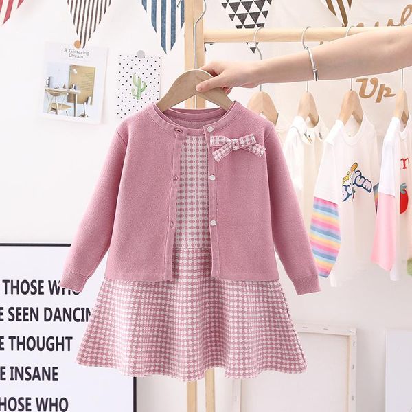 autumn children's baby sweater knitting long sleeve dress christmas day party girl's plaid sweater coat plaid vest suit dress, White
autumn children's baby sweater knitting long sleeve dress christmas day party girl's plaid sweater coat plaid vest suit dress, White